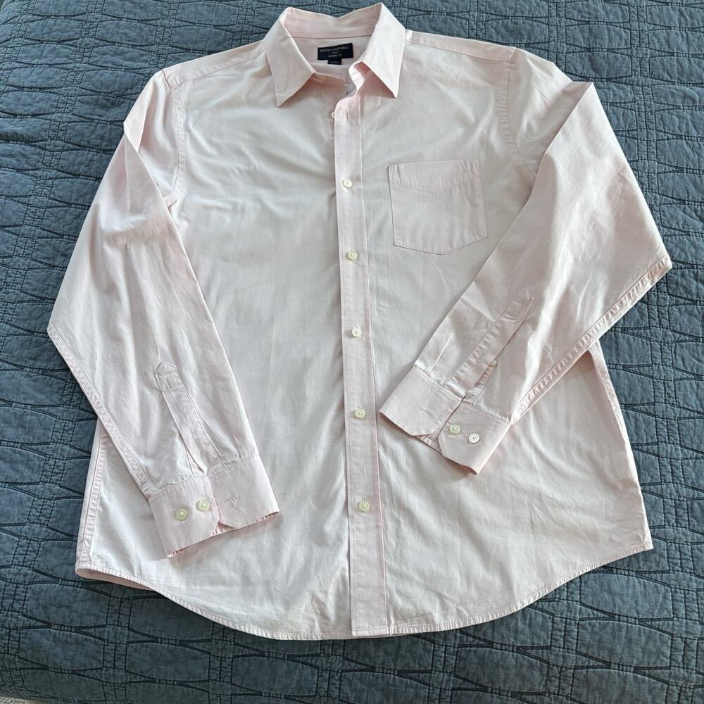 Banana Republic Classic Fit Pink Oxford Button Shirt Cotton Men’s L 16-16.5